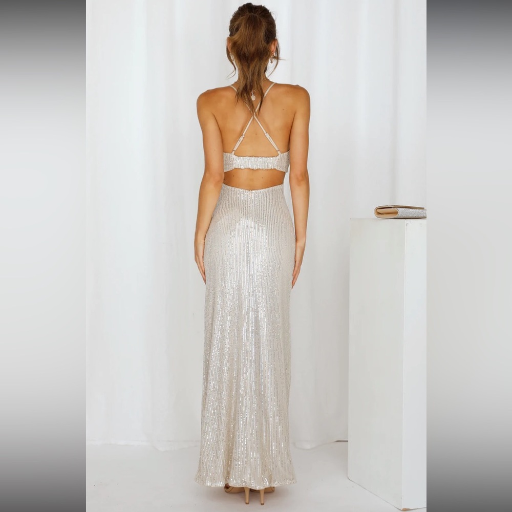 Hello Molly SPARKLING MOMENT MAXI DRESS SILVER - Picture 4 of 5